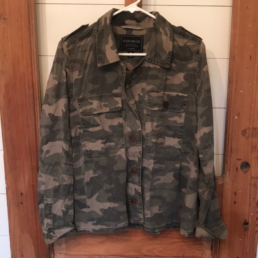 Lucky Brand Camo Button Up Shacket